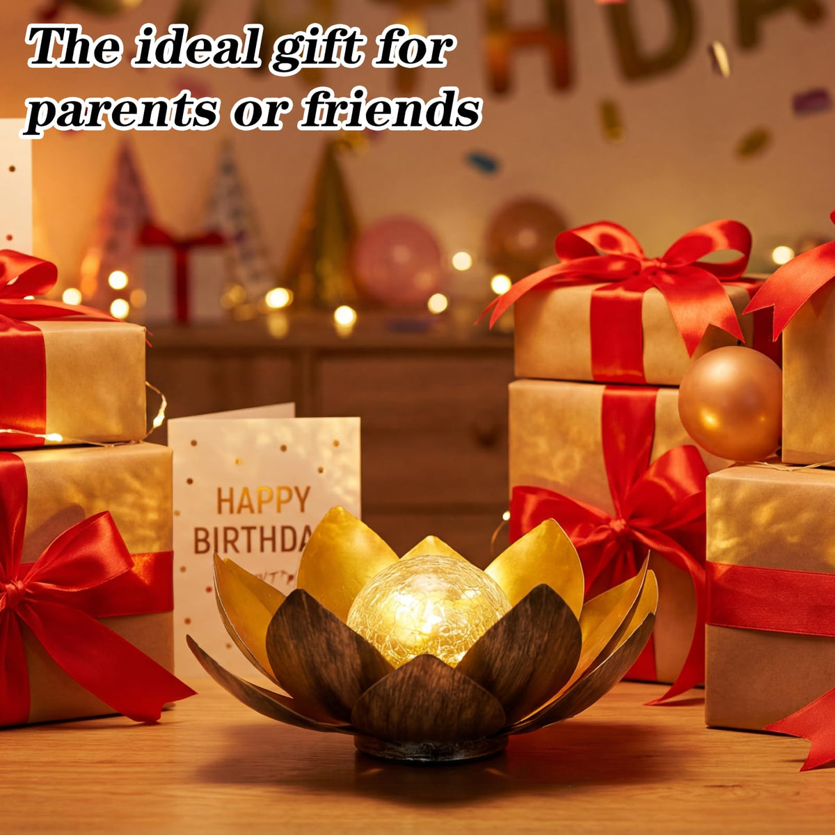 MEBRUDY decorative garden gift lotus lamp for memorable occasions