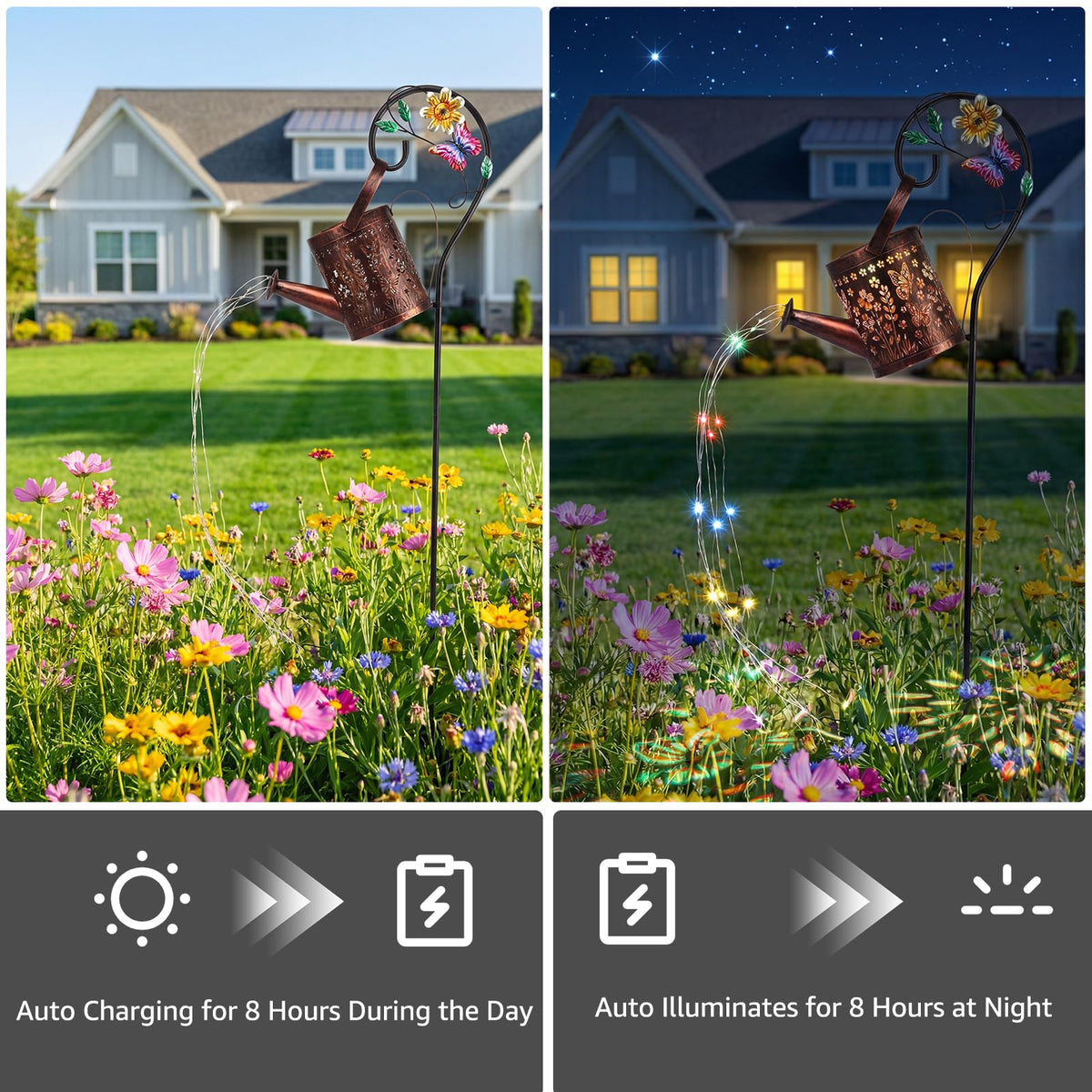 IP44 waterproof MEBRUDY solar light withstands rain for year-round decor