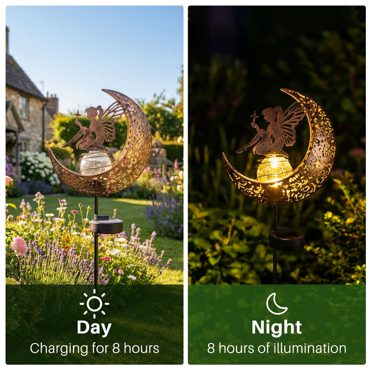 MEBRUDY solar garden light ornament providing ambient patio glow