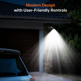 Mecanto outdoor sensor light beside garage for secure, hands-free entry