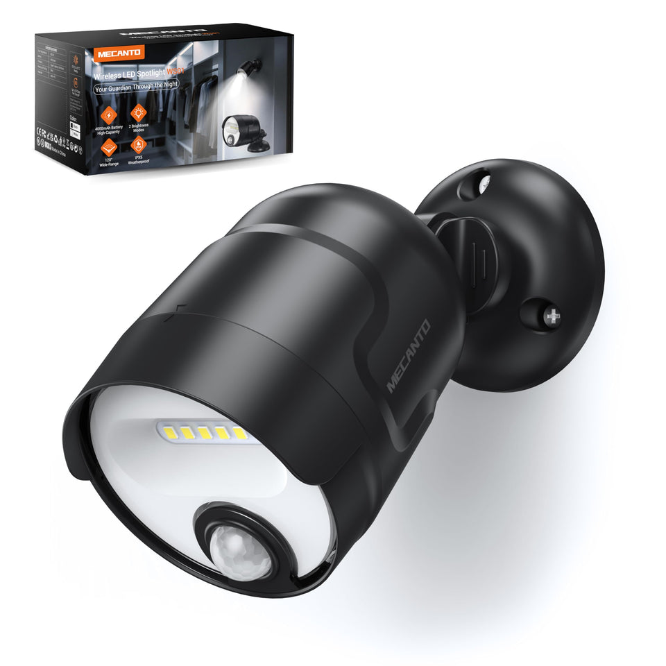 Mecanto battery-operated motion sensor light on porch provides night visibility