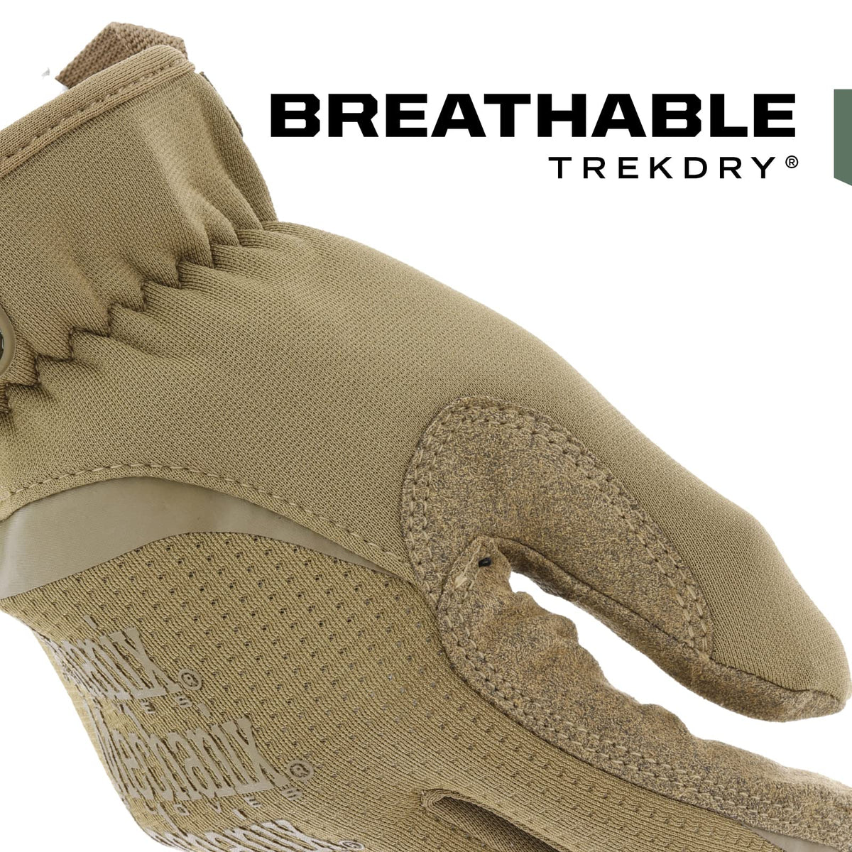 Mechanix Wear FastFit cooling-mesh back keeps hands cool during demanding tasks.