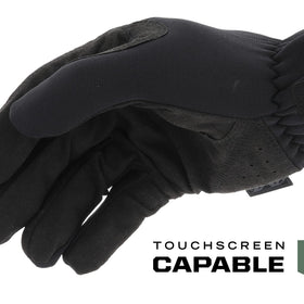 Fast-Fit palm detail highlighting touchscreen capability and grip.