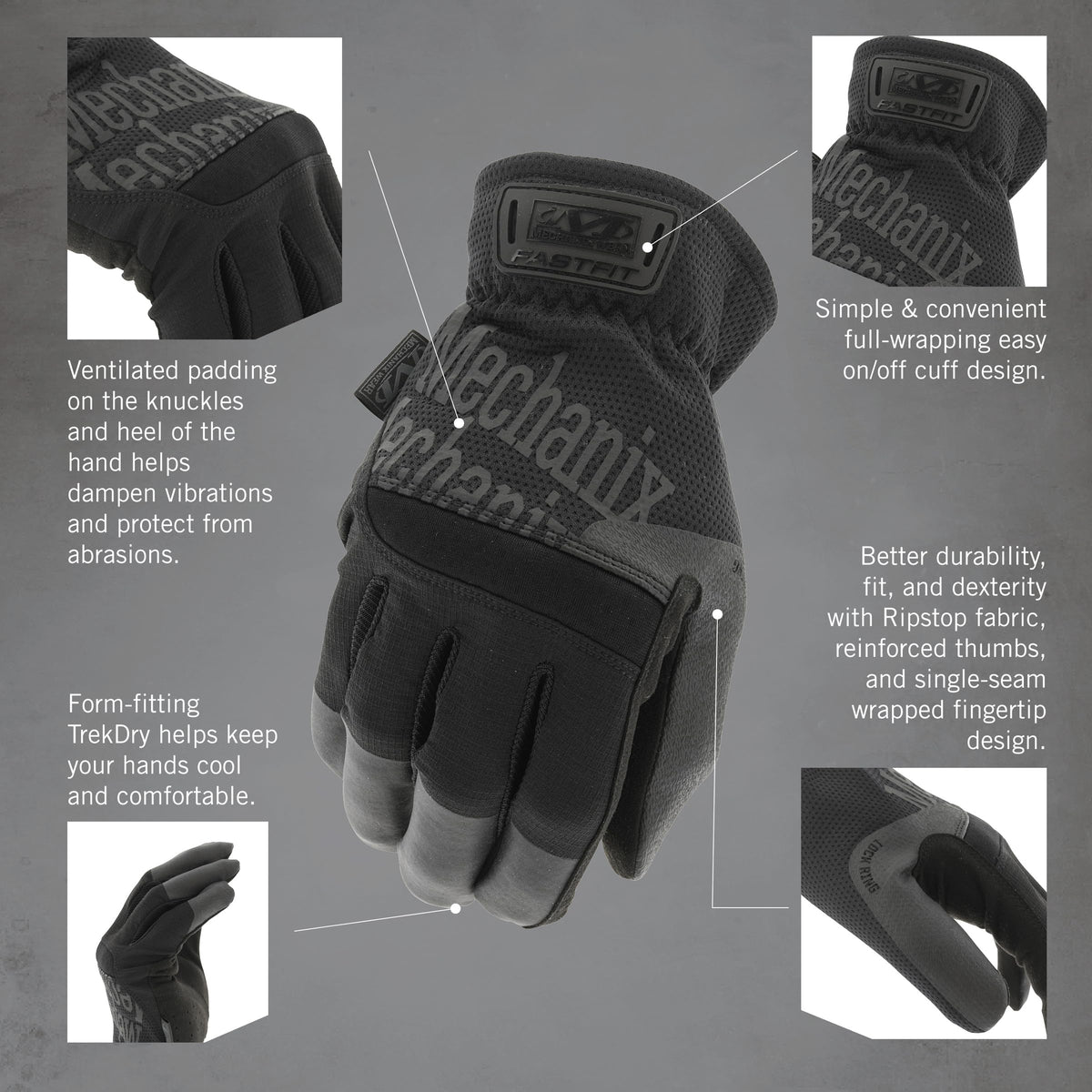 Mechanix Wear FastFit Tactical Gloves highlighting cooling mesh back for breathability