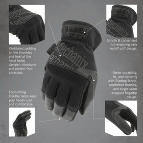 Mechanix Wear FastFit Tactical Gloves highlighting cooling mesh back for breathability