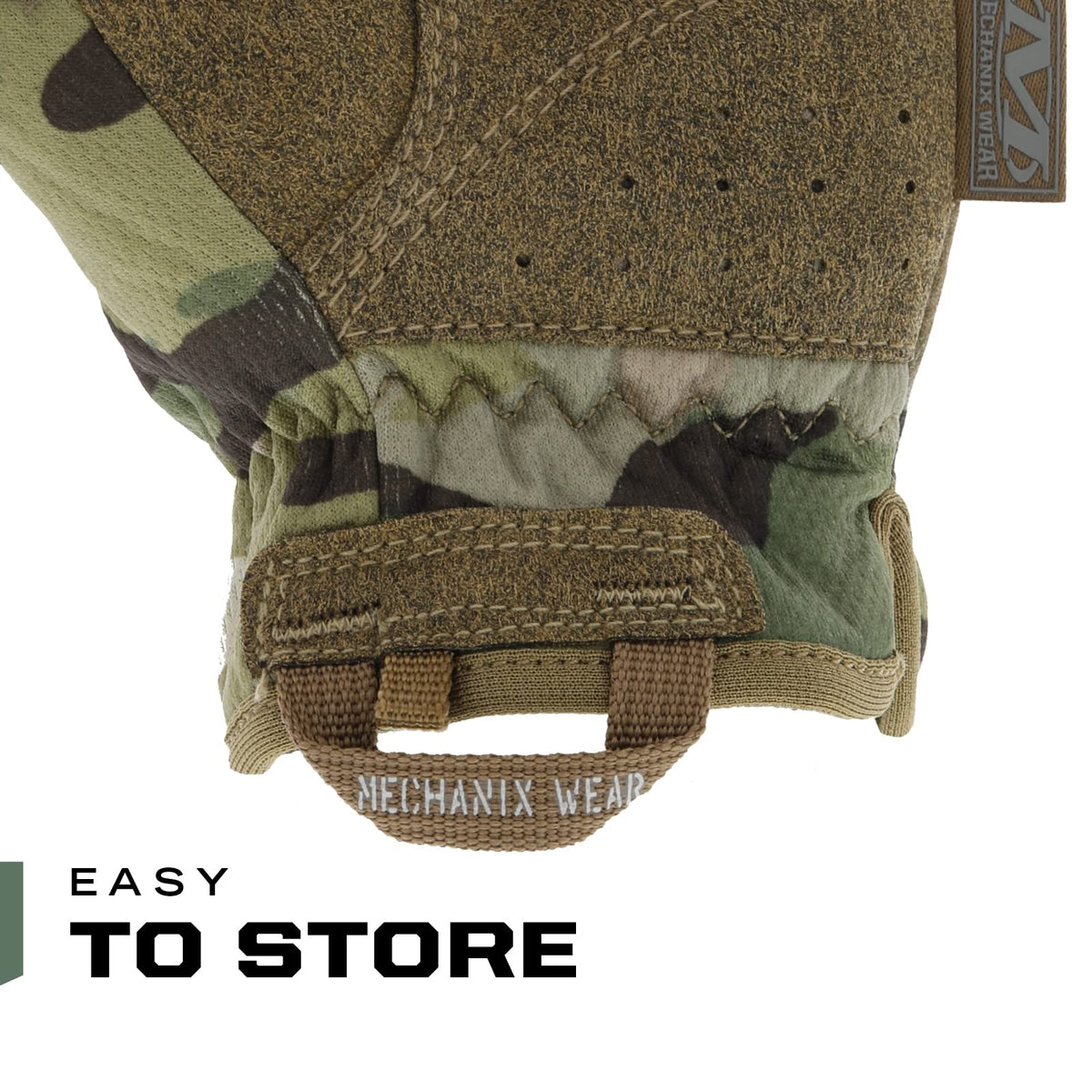 Neoprene-knuckle panel cushions impacts while preserving dexterity in Mechanix Wear gloves.