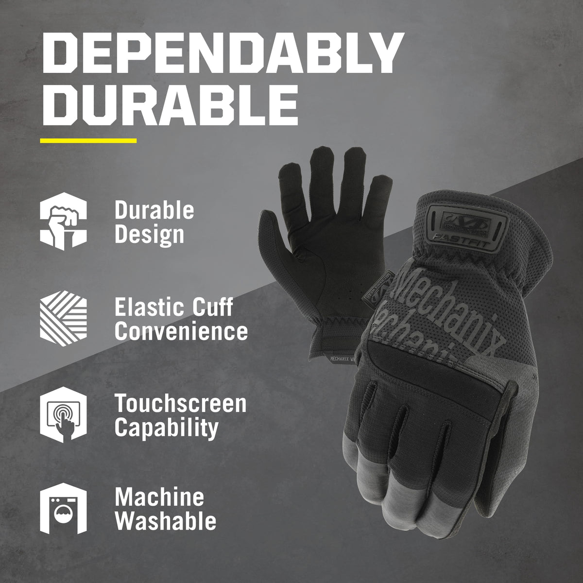 Mechanix Wear FastFit Tactical Gloves with touchscreen palm for device use on the go