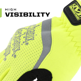 Mechanix Wear Hi-Viz FastFit elastic cuff close-up enhances quick on-off and secure fit.