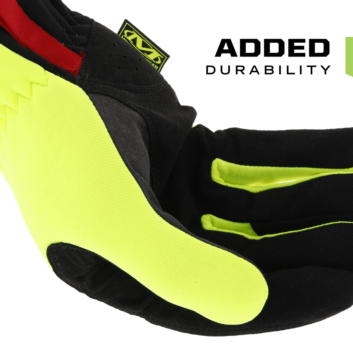 Mechanix Wear Hi-Viz FastFit pinched fingertips improve fingertip strength during detailed tasks.
