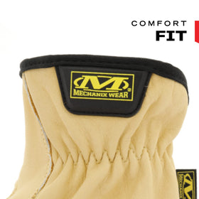 Mechanix Wear Leather Cow Driver Gloves elastic cuff for easy on/off and secure fit