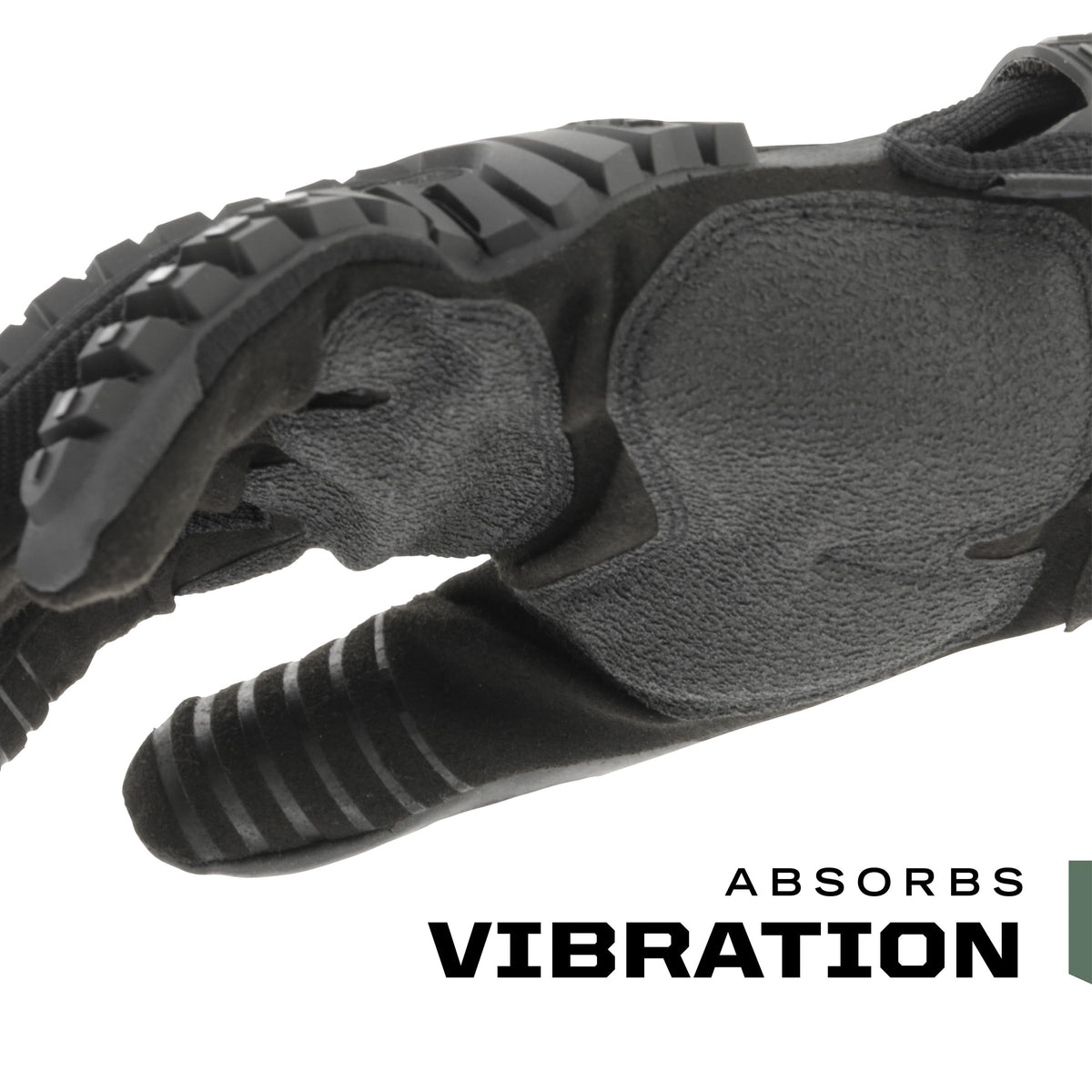Embossed fingertip pattern improves grip on Mechanix M-Pact Covert gloves