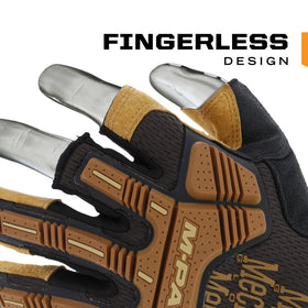 M-Pact leather palm padding with D3O absorbs impact during framing tasks