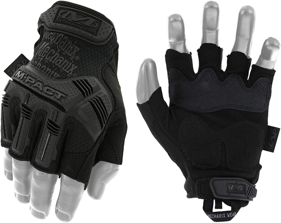 Mechanix Wear M-Pact fingerless glove front view shows dexterity and protection.