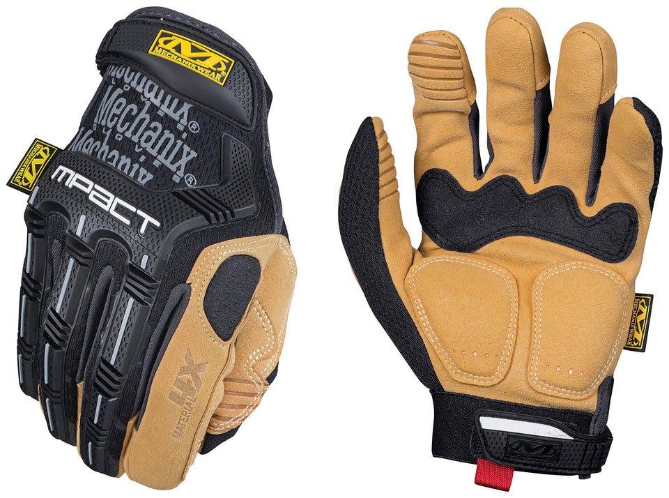 Mechanix Wear Material4X M-Pact gloves front view showing ergonomic fit for daily tasks.