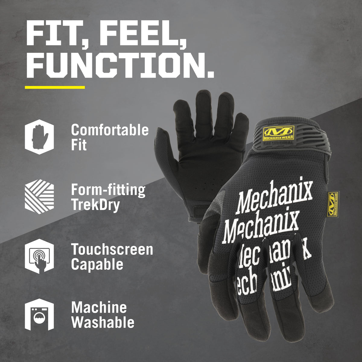 Original Work Gloves feature abrasion-resistant fingertips for durable grip on rough materials.
