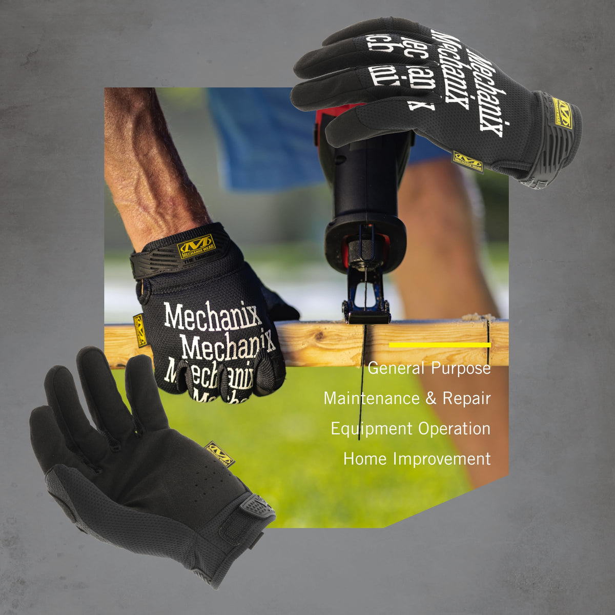 Mechanix Wear Original Work Gloves padded palm to dampen vibration during use