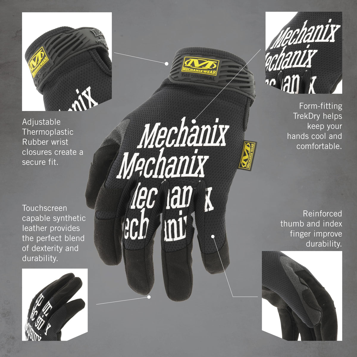 Touchscreen-compatible palms allow screen use without removing gloves.