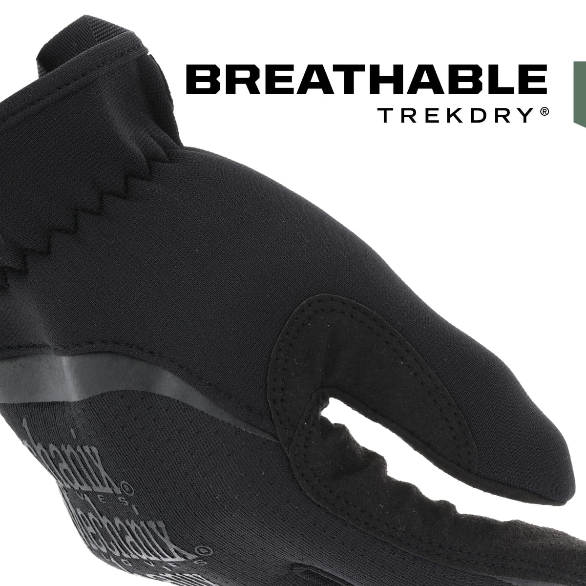 Mechanix Wear gloves with touchscreen compatibility on the palm.