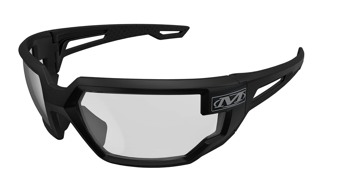 Mechanix Wear Type-X clear lens safety glasses for all-day work visibility.