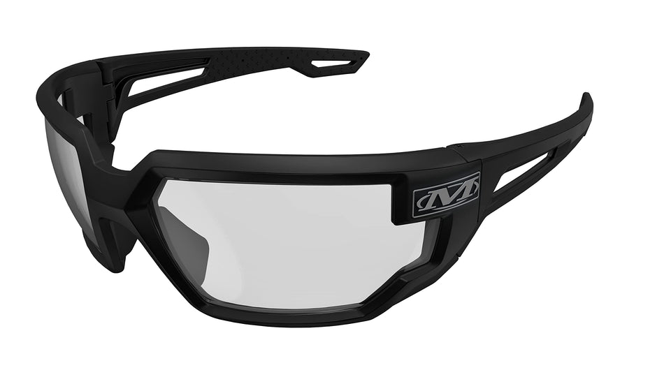 Mechanix Wear Type-X clear lens safety glasses for all-day work visibility.