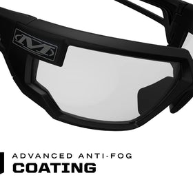 Mechanix Wear Type-X wraparound design offers an unobstructed field of view.