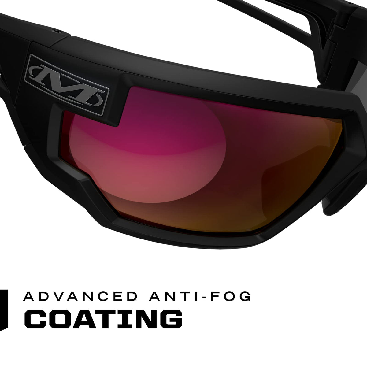 Mechanix Wear Vision Type-X wraparound design offers an expansive field of view.