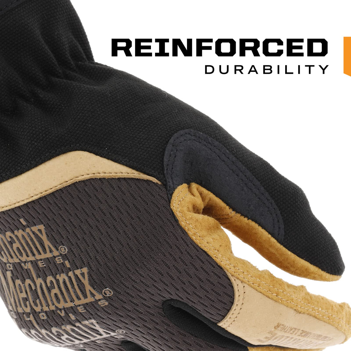 Mechanix Wear FastFit Leather Gloves palm close-up highlighting Durahide protection