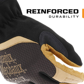 Mechanix Wear FastFit Leather Gloves Durahide thumb reinforcement boosts durability.