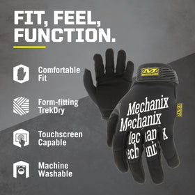 Mechanix Wear Original Gloves back view highlighting breathable mesh for cooler hands