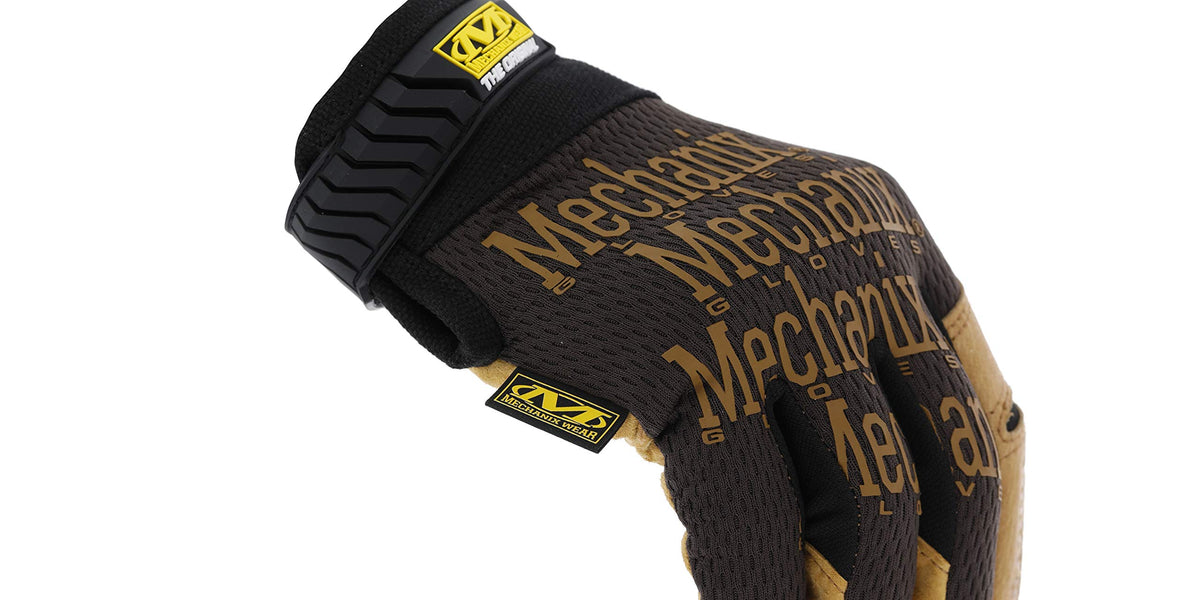 Mechanix Wear Original Leather Gloves thumb reinforcement close-up showing tear resistance