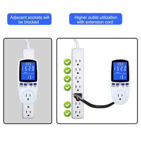 MECHEER watt meter seven display modes show versatile energy metrics