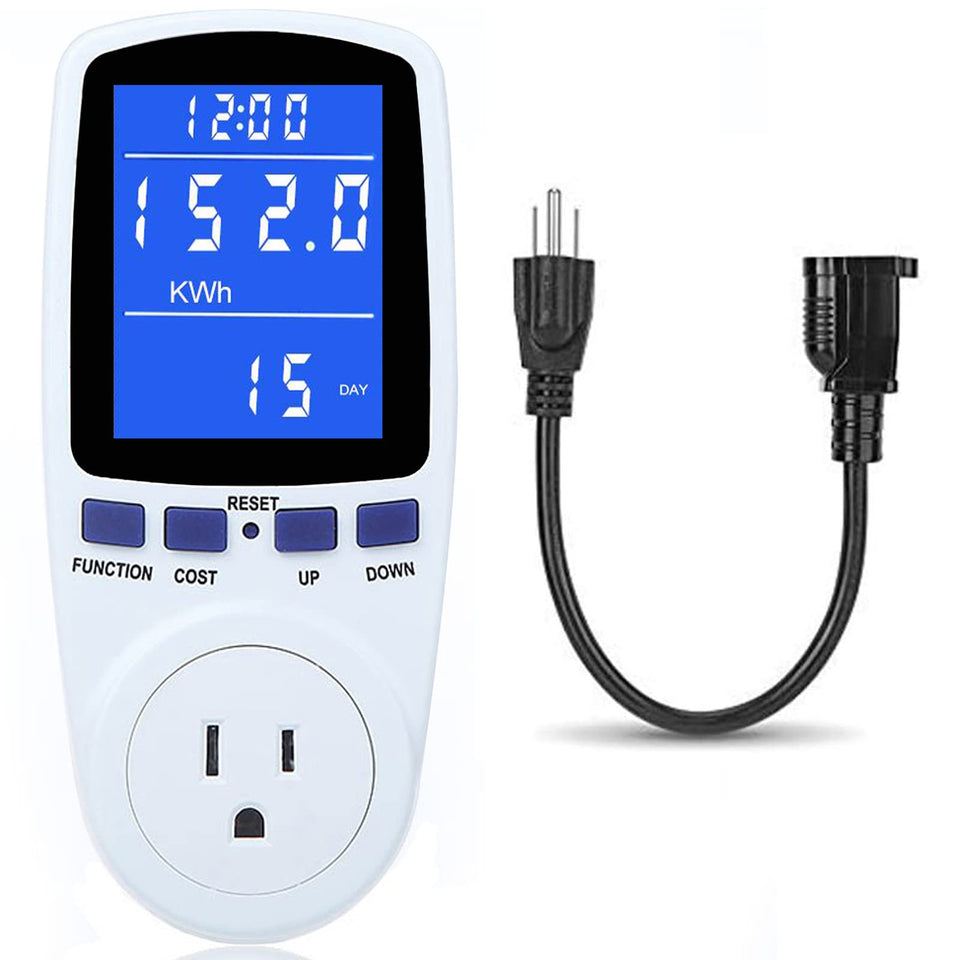 MECHEER watt meter front display shows live consumption at a glance