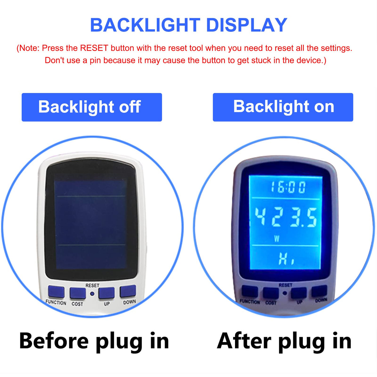 MECHEER watt meter overload warning prevents unexpected overloads during use