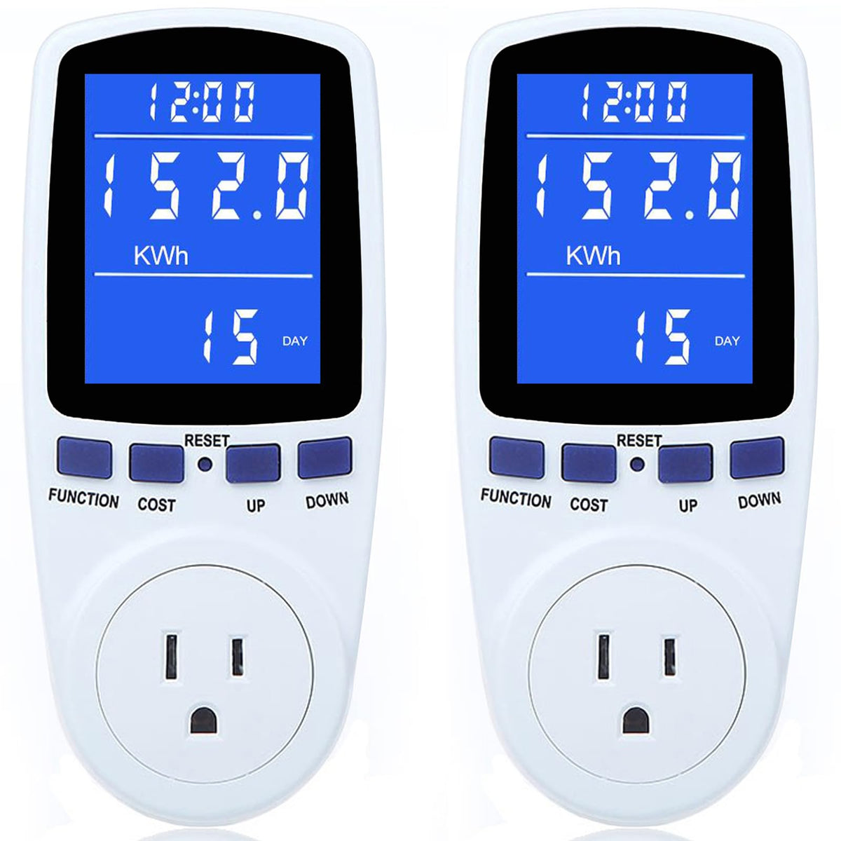 MECHEER watt meter plug display shows real-time energy use.