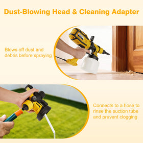 Mechloom 1000W dust blowing head clears debris before spraying