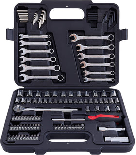 MECHMAX 121-piece tool set organized in a sturdy case for easy access