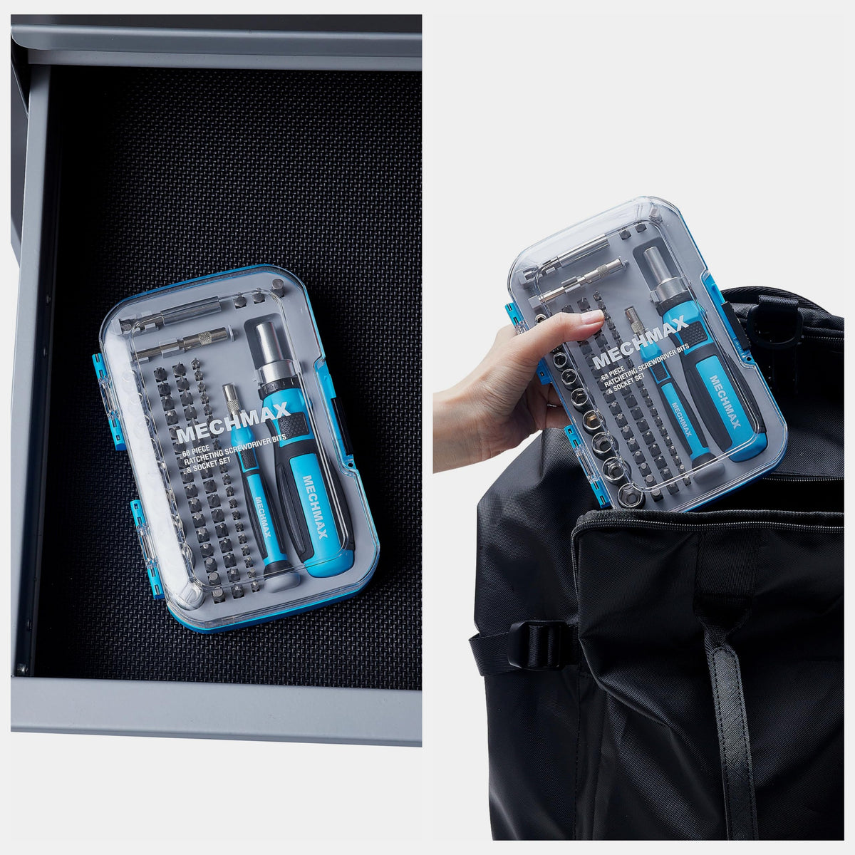 MECHMAX ergonomic anti-slip handle improves torque in tight spaces.