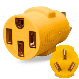 MECMO 32A EV adapter converting NEMA 10-50P to 14-50R for Level 2 charging.