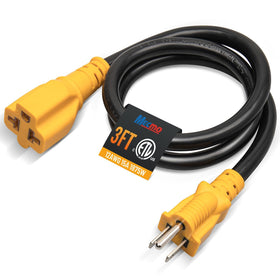 MECMO 3ft 12AWG waterproof cord ready for outdoor or industrial use
