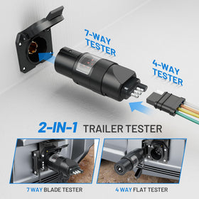 MECMO 7pin 4pin compatibility enables universal trailer testing across most trucks and SUVs.