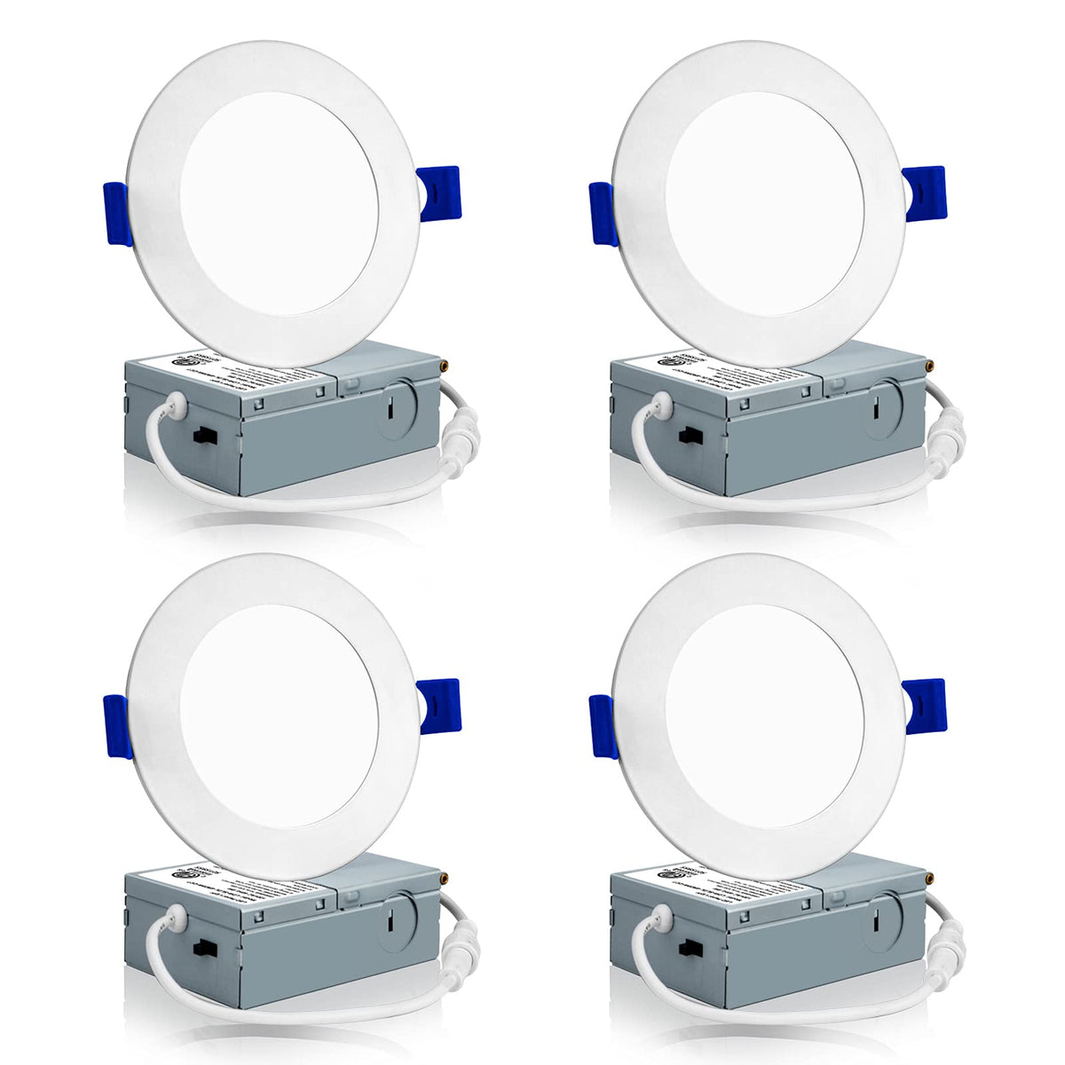 Meconard 4-pack LED recessed light with junction box ready for ceiling installation