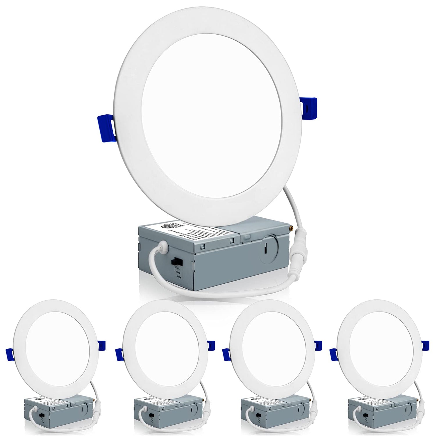 Meconard 4-pack 6-inch LED recessed light with ultra-thin profile for a clean ceiling look.