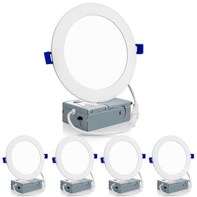 Meconard 4-pack 6-inch LED recessed light with ultra-thin profile for a clean ceiling look.
