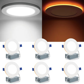 Meconard 6-pack 4in LED downlight delivers clean, energy-efficient ceiling lighting.