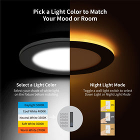 Meconard 6in downlight with 5CCT switchable color temperature