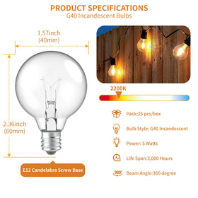 Meconard G40 bulbs showing a vintage Edison filament for retro ambiance