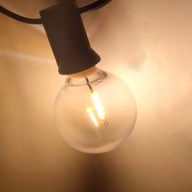 Meconard G40 indoor lighting bulb enhancing chandeliers and sconces with retro flair.