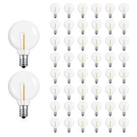Meconard G40 LED globe bulbs pack 50 for indoor and outdoor use.
