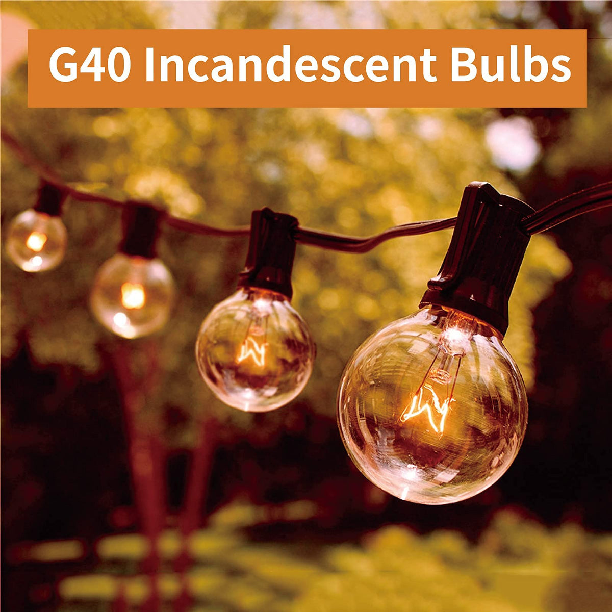 Meconard G40 bulbs in outdoor and indoor string light setup for cozy evenings