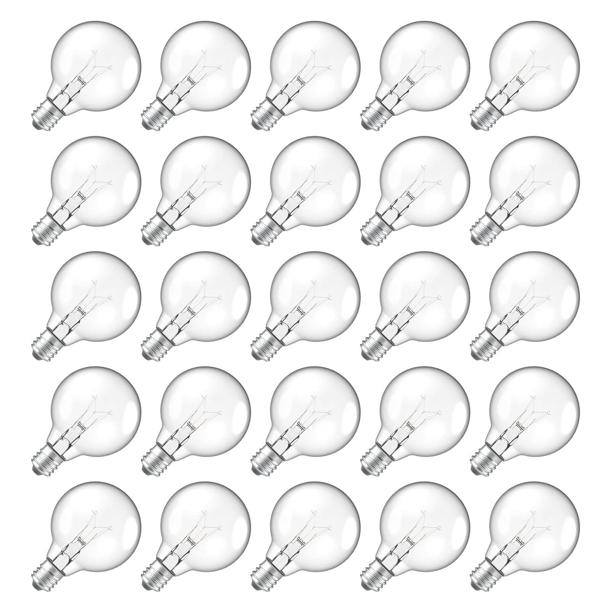 Meconard G40 replacement bulbs with clear glass and warm white light for outdoor string lights